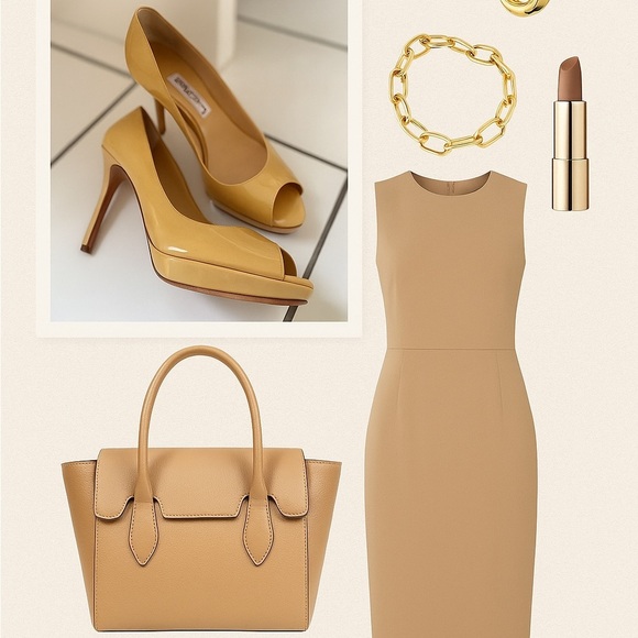 Jimmy Choo Peep Toe Tan leather heels - Picture 3 of 16